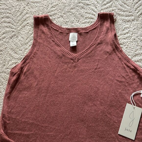 NWT Joie Linen Blend Sleeveless Knit Top with side slits Large - Picture 2 of 10